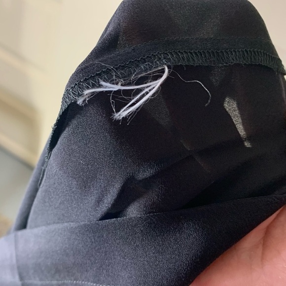 𝅺graham Spencer sheer Black Pink Blouse Baseball long sleeve Back buttons Sz M - Picture 11 of 11